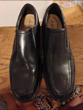 Black Slip-On Leather Men’s Dress Shoes